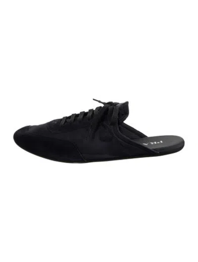 Pre-owned Prada Suede Mules In Blue