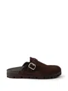 Prada Triangle-logo Mules In Brown