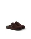 Prada Triangle-logo Mules In Brown