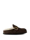 Prada Suede Leather Flat Mules In Multi