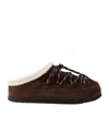 Prada Round Toe Mules In Brown