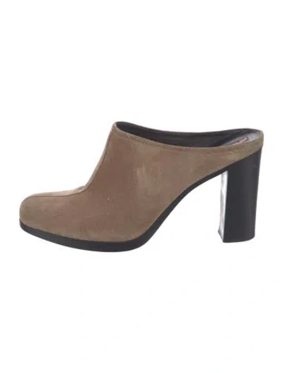 Pre-owned Prada Suede Mules In Multi