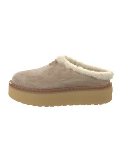 Pre-owned Prada Suede Mules In Neutral
