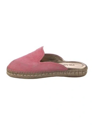 Pre-owned Prada Suede Mules In Pink