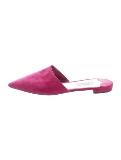 Pre-owned Prada Suede Mules In Pink