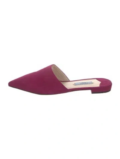 Pre-owned Prada Suede Mules In Pink