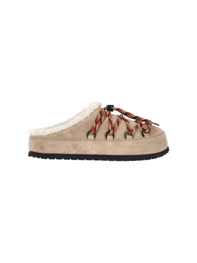 Prada Suede Mules In Sand