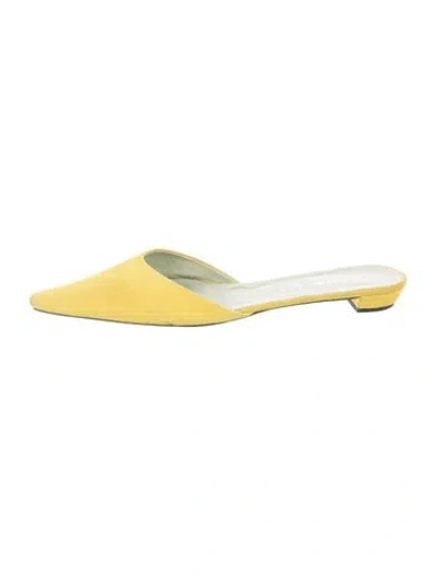 Pre-owned Prada Suede Mules In Yellow