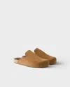 Prada Suede Mules In Zimt