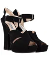Prada Suede Peep-toe Platform Sandal (authentic Pre-loved)