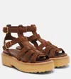 Prada Suede Platform Fisherman Sandals In Brown