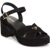 Prada Suede Platform Sandal In Black