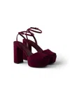 Prada Suede Platform Sandals In Purple