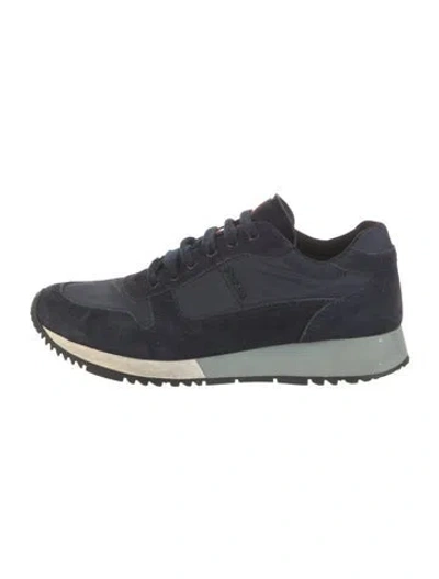 Pre-owned Prada Suede Printed Sneakers In Blue