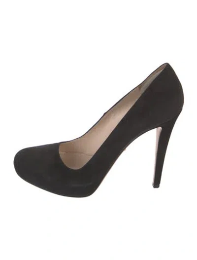 Pre-owned Prada Suede Pumps In Black