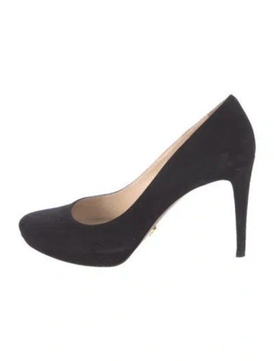 Pre-owned Prada Suede Pumps In Black
