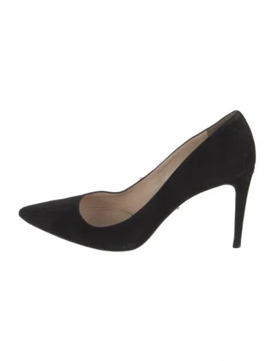 Pre-owned Prada Suede Pumps In Black