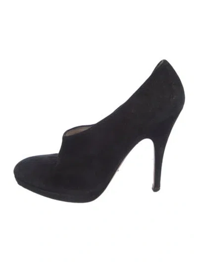 Pre-owned Prada Suede Pumps In Black