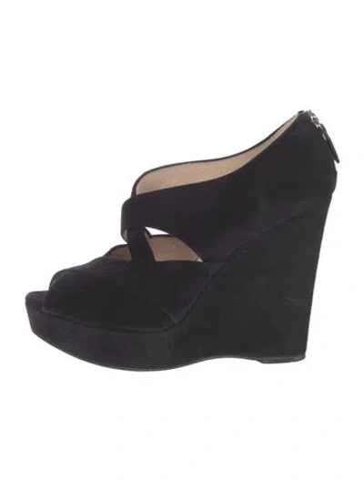 Pre-owned Prada Suede Pumps In Black
