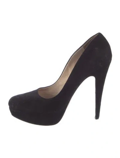 Pre-owned Prada Suede Pumps In Black