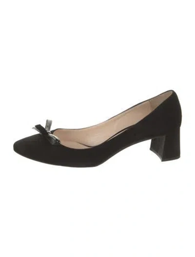 Pre-owned Prada Suede Pumps In Black