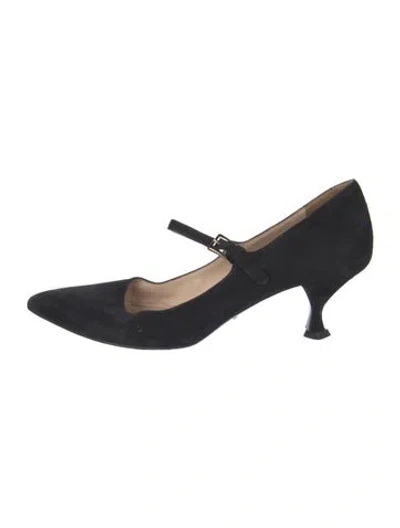 Pre-owned Prada Suede Pumps In Black