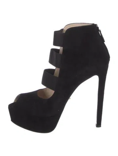Pre-owned Prada Suede Pumps In Black