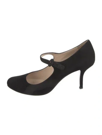 Pre-owned Prada Suede Pumps In Black