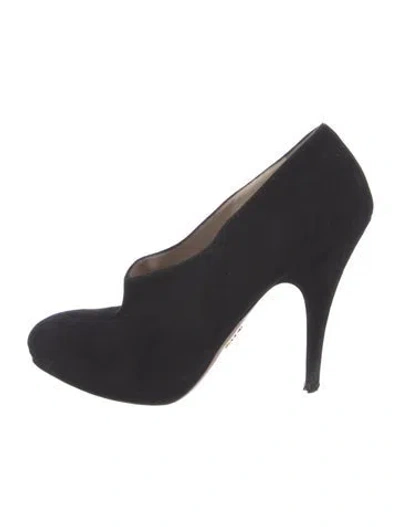 Pre-owned Prada Suede Pumps In Black