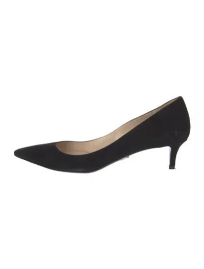 Pre-owned Prada Suede Pumps In Black
