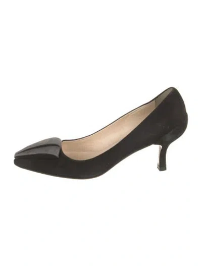 Pre-owned Prada Suede Pumps In Black