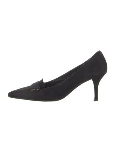 Pre-owned Prada Suede Pumps In Black