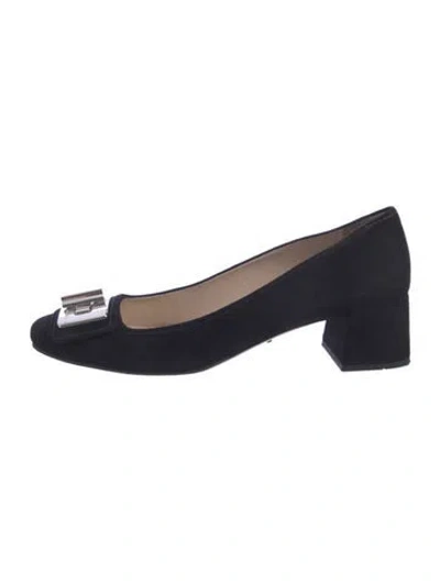 Pre-owned Prada Suede Pumps In Black