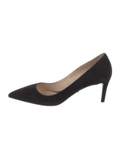 Pre-owned Prada Suede Pumps In Black