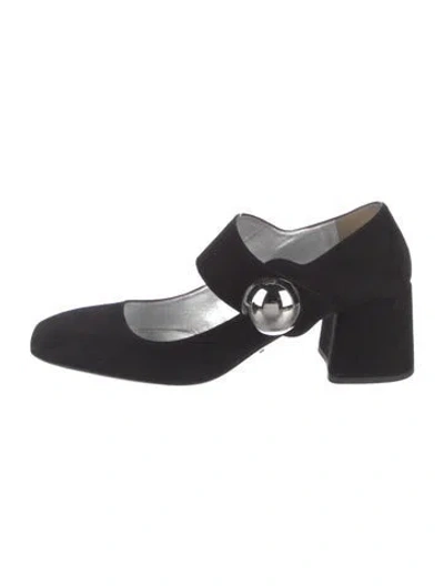 Pre-owned Prada Suede Pumps In Black