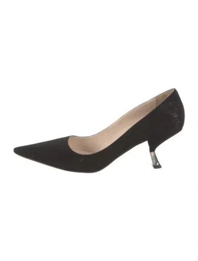 Pre-owned Prada Suede Pumps In Black