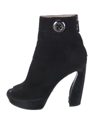 Pre-owned Prada Suede Pumps In Black