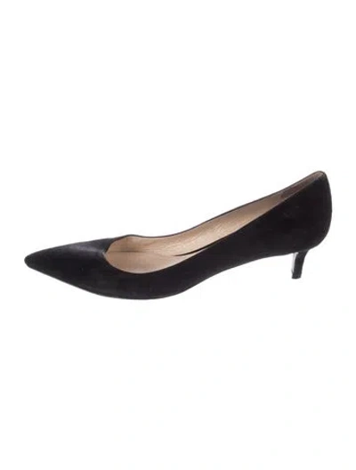 Pre-owned Prada Suede Pumps In Black