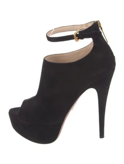 Pre-owned Prada Suede Pumps In Black