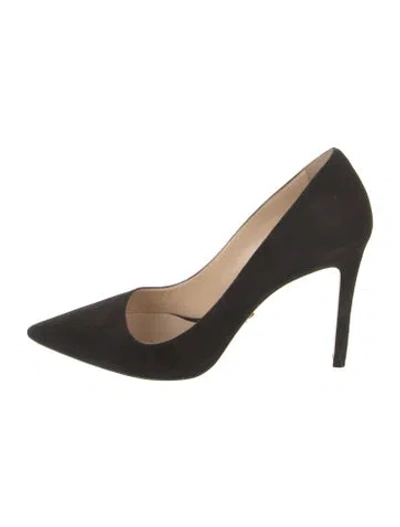 Pre-owned Prada Suede Pumps In Black
