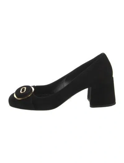 Pre-owned Prada Suede Pumps In Black