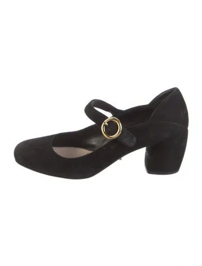 Pre-owned Prada Suede Pumps In Black