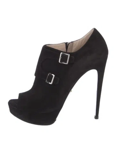 Pre-owned Prada Suede Pumps In Black