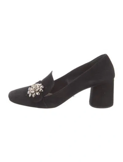 Pre-owned Prada Suede Pumps In Black
