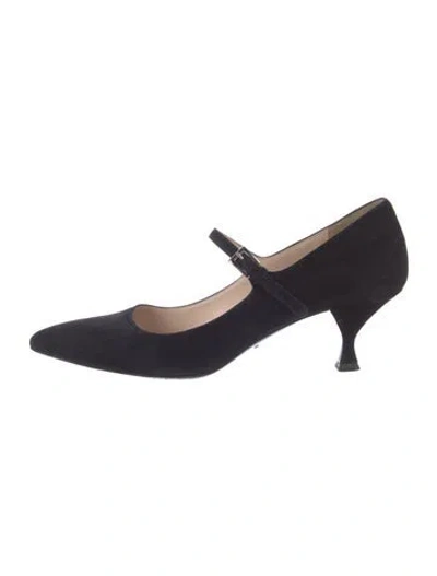 Pre-owned Prada Suede Pumps In Black