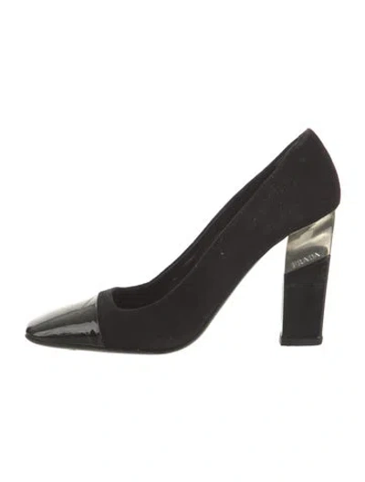 Pre-owned Prada Suede Pumps In Black