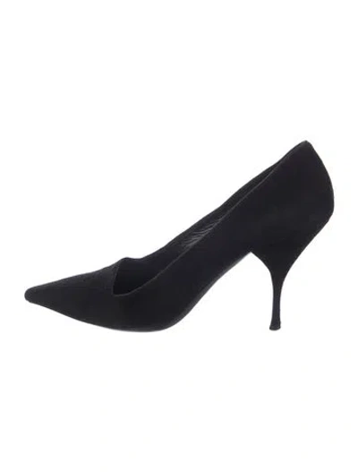 Pre-owned Prada Suede Pumps In Black