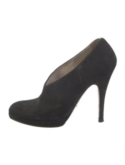 Pre-owned Prada Suede Pumps In Black