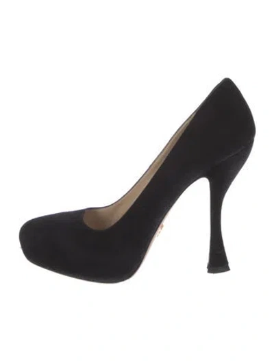 Pre-owned Prada Suede Pumps In Black