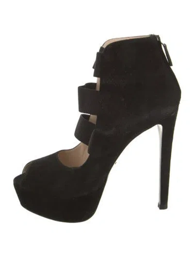 Pre-owned Prada Suede Pumps In Black